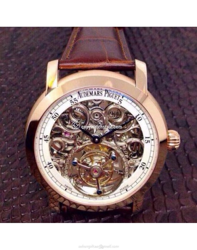 Audemars Piguet Jules Audemars Tourbillon Rose Gold Skeleton & White 