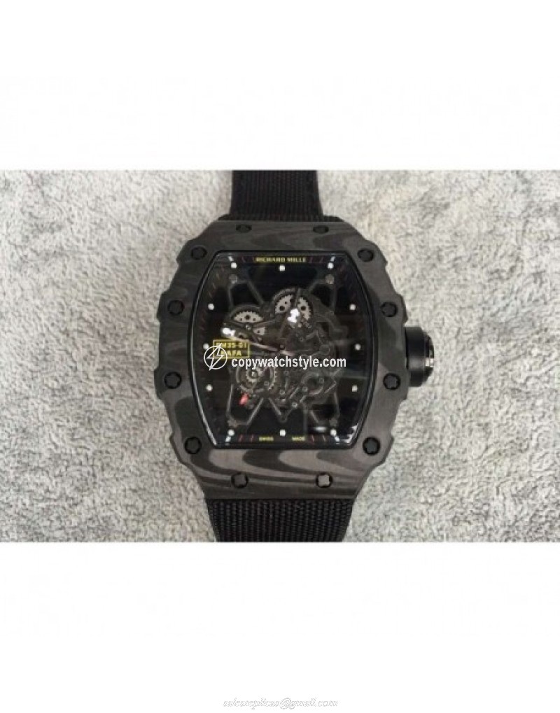 Richard Mille RM35-01 Rafael Nadal Forged Carbon Skeleton Black Richard Mille RM35-01 Rafael Nadal Forged Carbon Skeleton Black