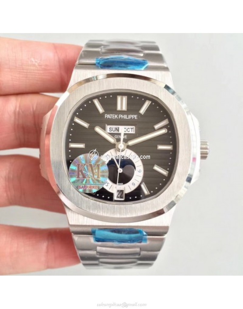 Patek Philippe Nautilus Annual Calendar Moonphase 5726/1A-001 KM V2 Stainless Steel Brown Patek Philippe Nautilus Annual Calendar Moonphase 5726/1A-001 KM V2 Stainless Steel Brown