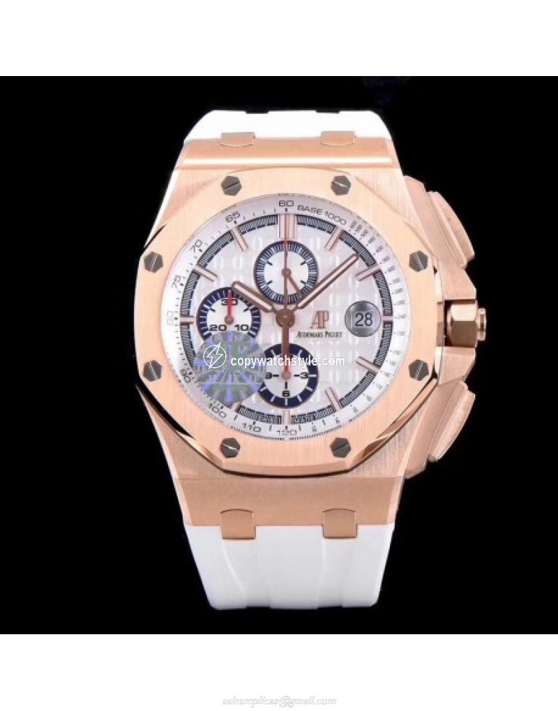 Audemars Piguet Royal Oak Offshore 50 Byblos Saint-Tropez 26408OR.OO.A010CA.01.99 JF V2 Rose Gold White Audemars Piguet Royal Oak Offshore 50 Byblos Saint-Tropez 26408OR.OO.A010CA.01.99 JF V2 Rose Gold White