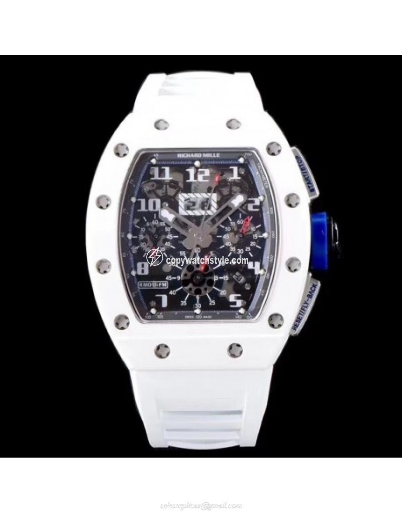 Richard Mille RM011-FM Polo Club Saint Tropez KV White Ceramic Grey Skeleton Richard Mille RM011-FM Polo Club Saint Tropez KV White Ceramic Grey Skeleton