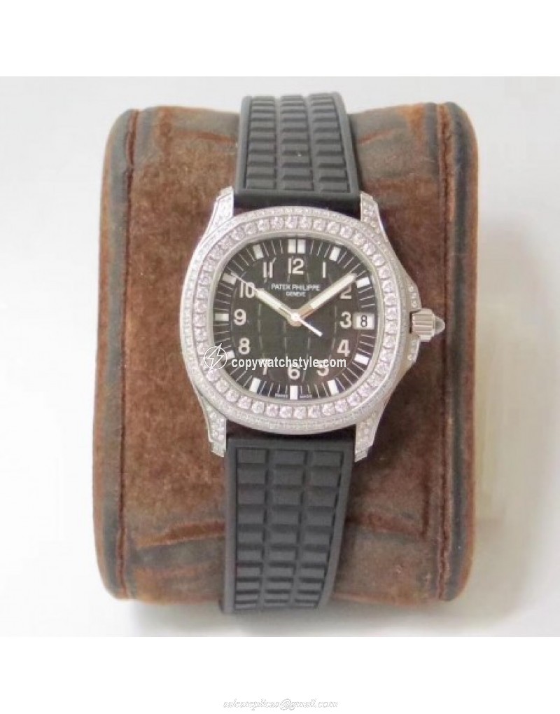 Patek Philippe Aquanaut Luce Ladies 5067 PP Stainless Steel & Diamonds Black 