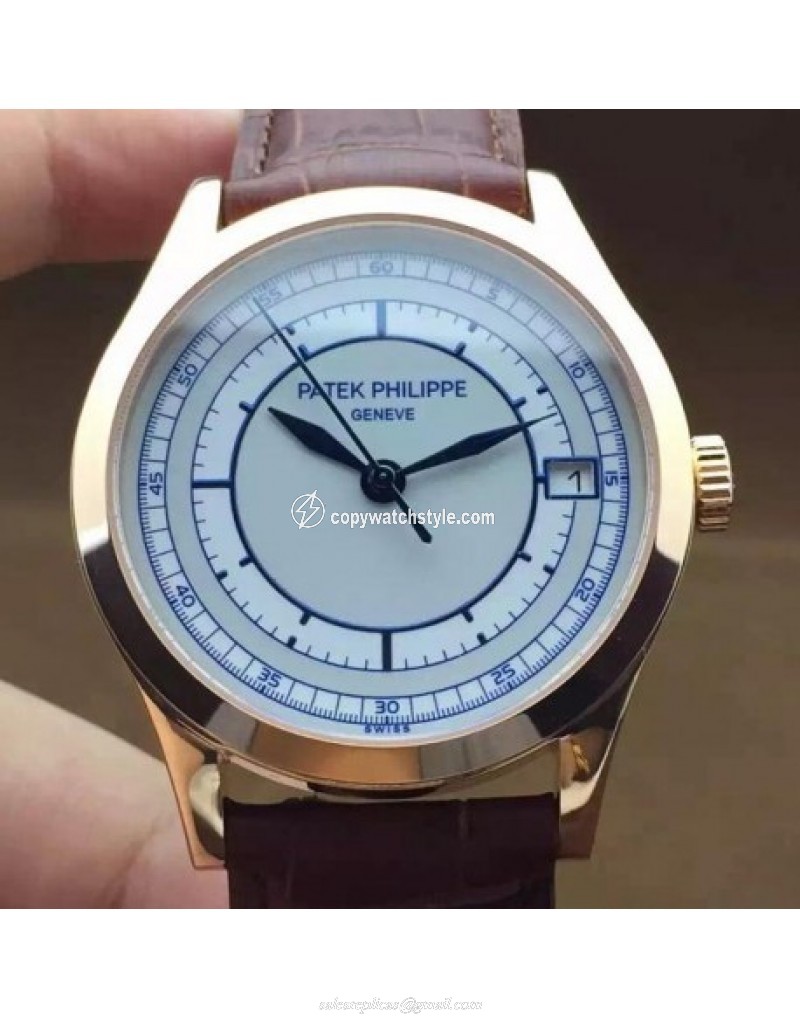 Patek Philippe Calatrava 5296 Rose Gold White & Blue Patek Philippe Calatrava 5296 Rose Gold White & Blue