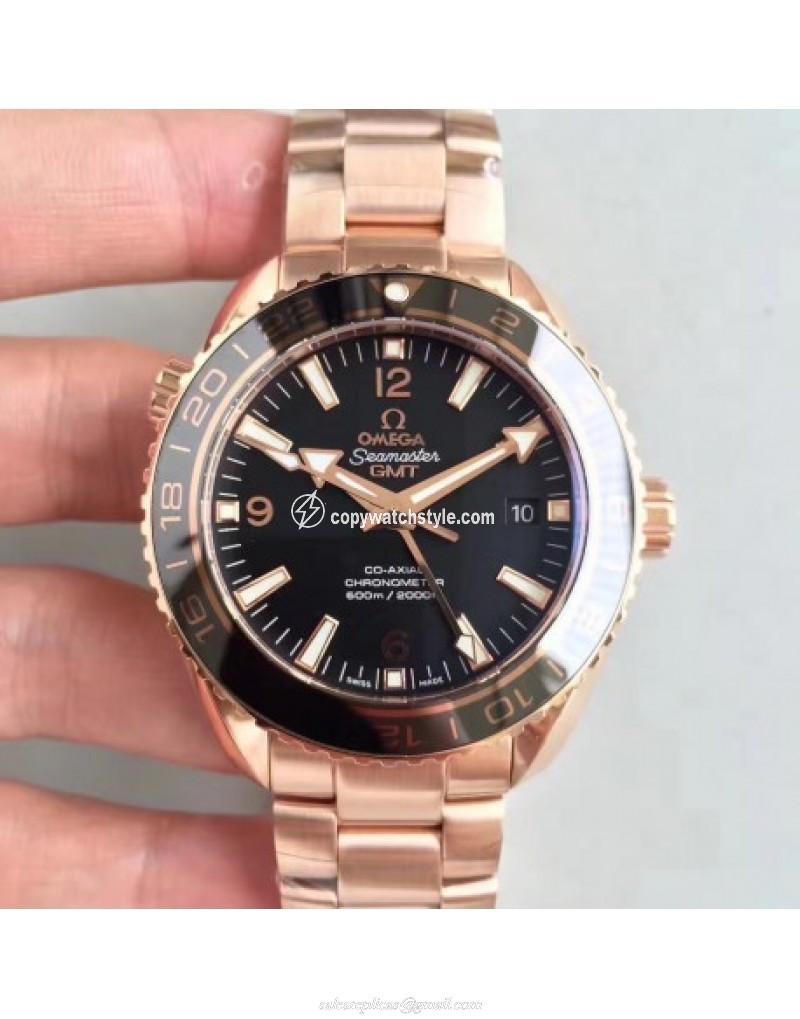 Omega Seamaster Planet Ocean 600M GMT 232.63.44.22.01.001 XF Rose Gold Black 