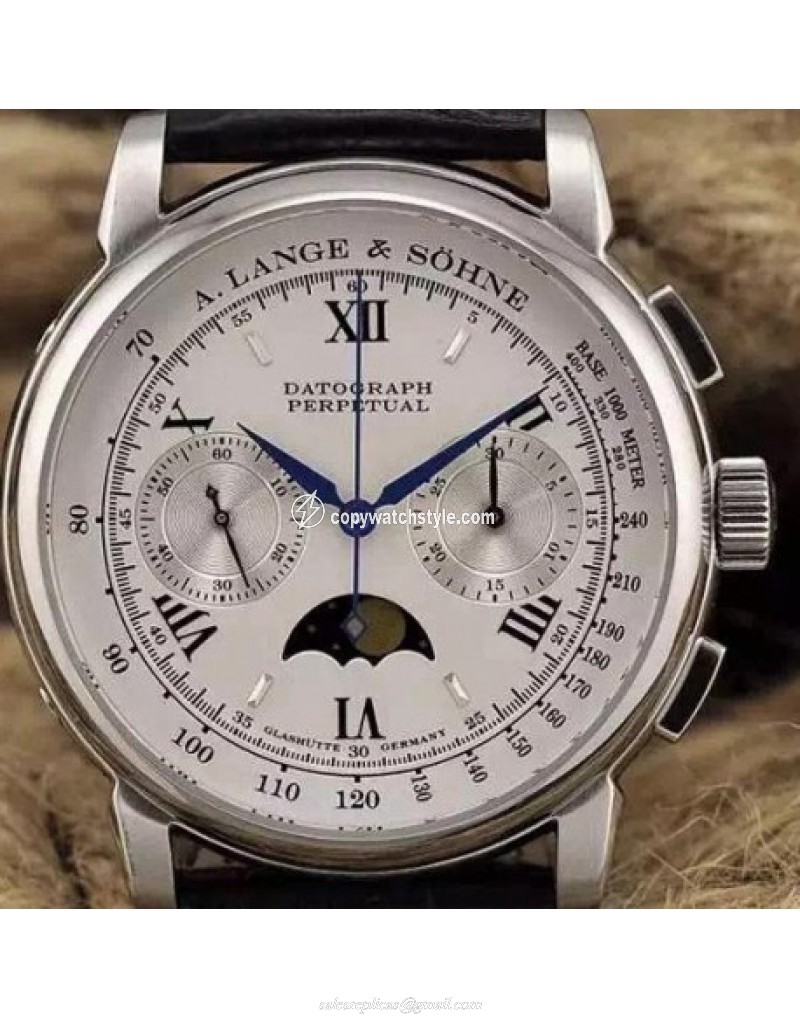 A. Lange & Sohne Lemania Moonphase Chronograph Stainless Steel White A. Lange & Sohne Lemania Moonphase Chronograph Stainless Steel White