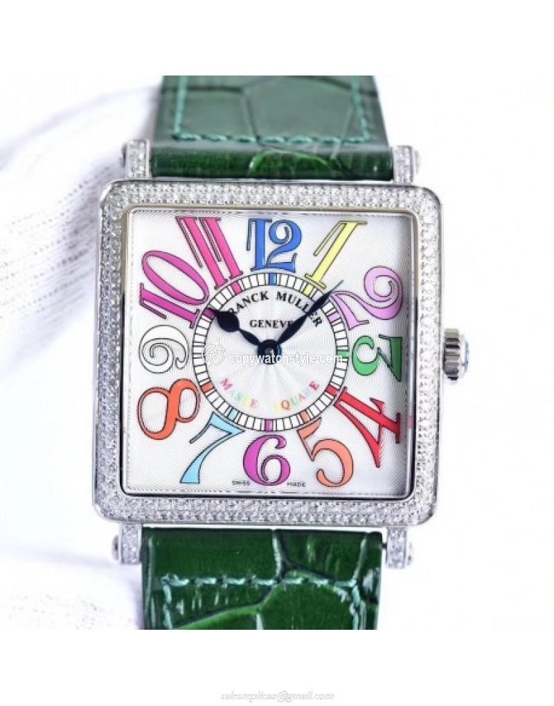 Franck Muller Master Square Ladies 6002 M QZ D GF Stainless Steel & Diamonds White Franck Muller Master Square Ladies 6002 M QZ D GF Stainless Steel & Diamonds White