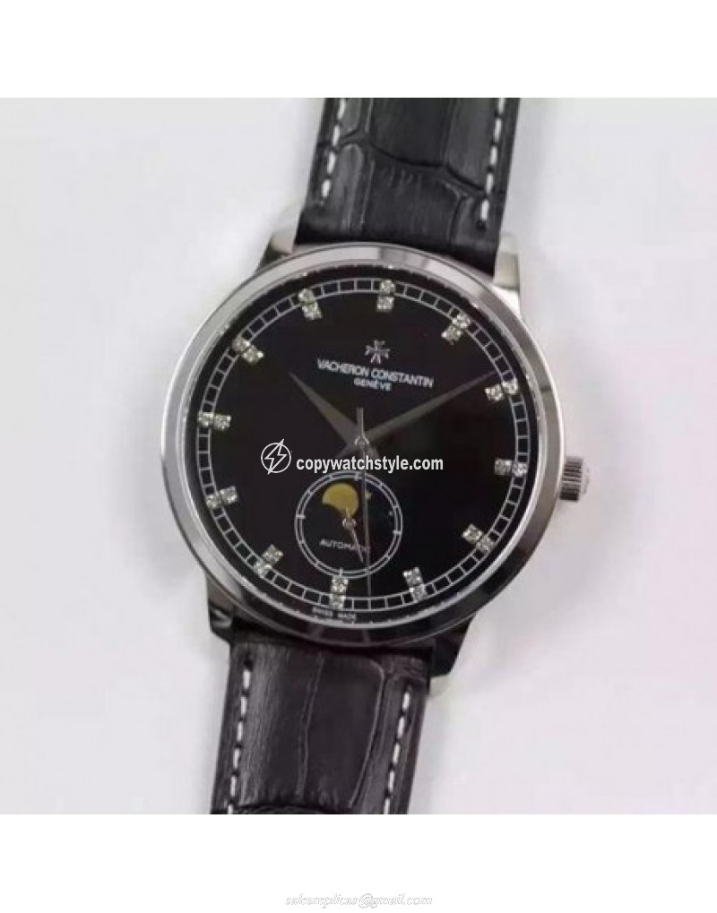 Vacheron Constantin Patrimony 81180 Stainless Steel Diamonds & Black Vacheron Constantin Patrimony 81180 Stainless Steel Diamonds & Black
