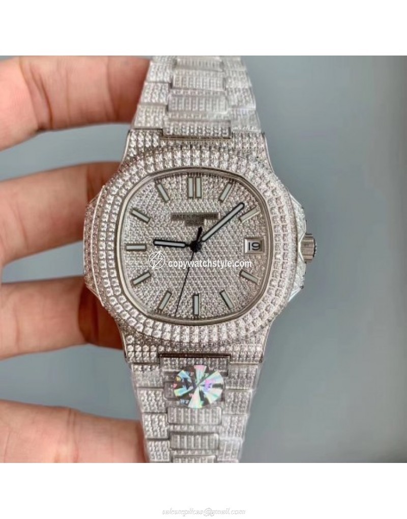Patek Philippe Nautilus Jumbo 5719/10G-010 WF Stainless Steel & Diamonds Diamond Patek Philippe Nautilus Jumbo 5719/10G-010 WF Stainless Steel & Diamonds Diamond