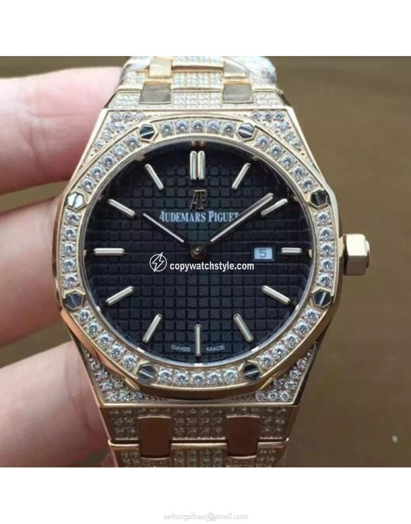 Audemars Piguet Royal Oak 67651 Ladies Rose Gold & Diamonds Black Audemars Piguet Royal Oak 67651 Ladies Rose Gold & Diamonds Black