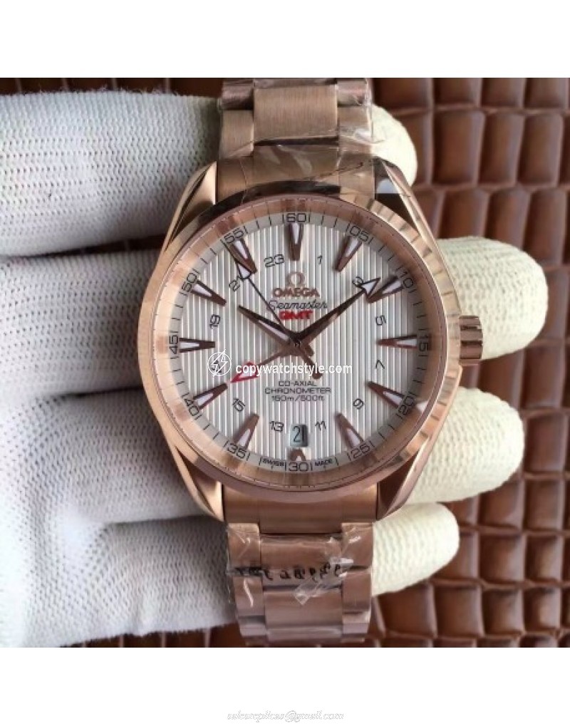 Omega Seamaster Aqua Terra 150M GMT 231.50.43.22.02.001 43MM JH Rose Gold White Omega Seamaster Aqua Terra 150M GMT 231.50.43.22.02.001 43MM JH Rose Gold White