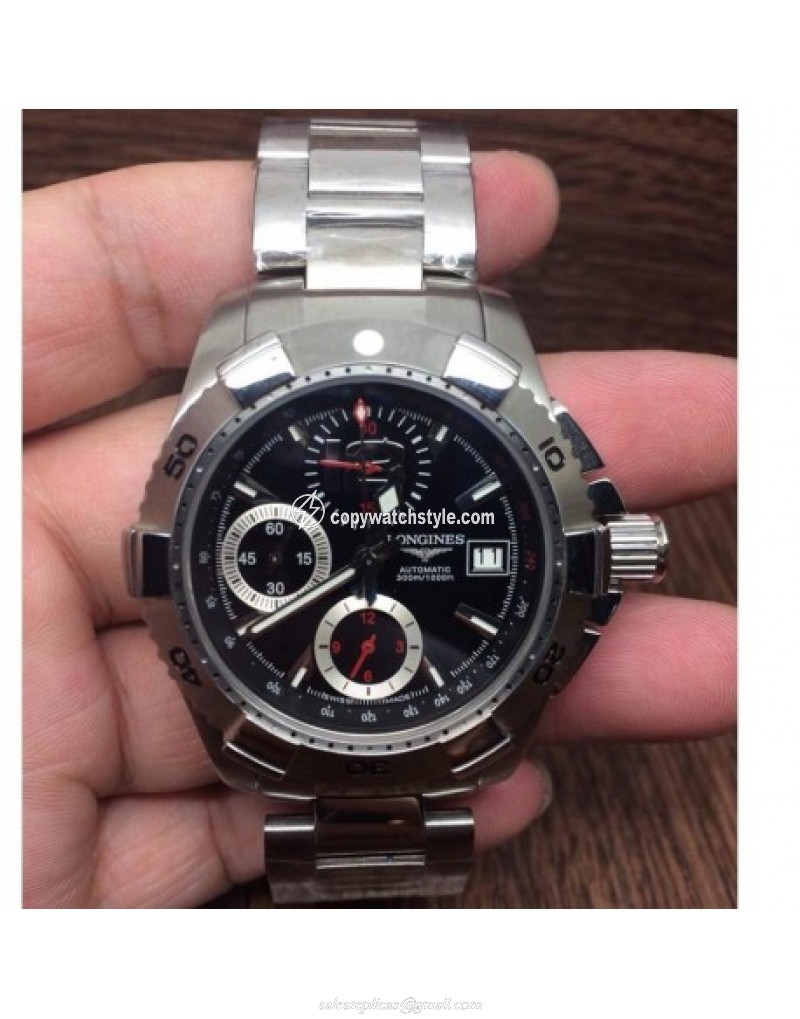 Longines Hidroconquest Chronograph Stainless Steel Black 