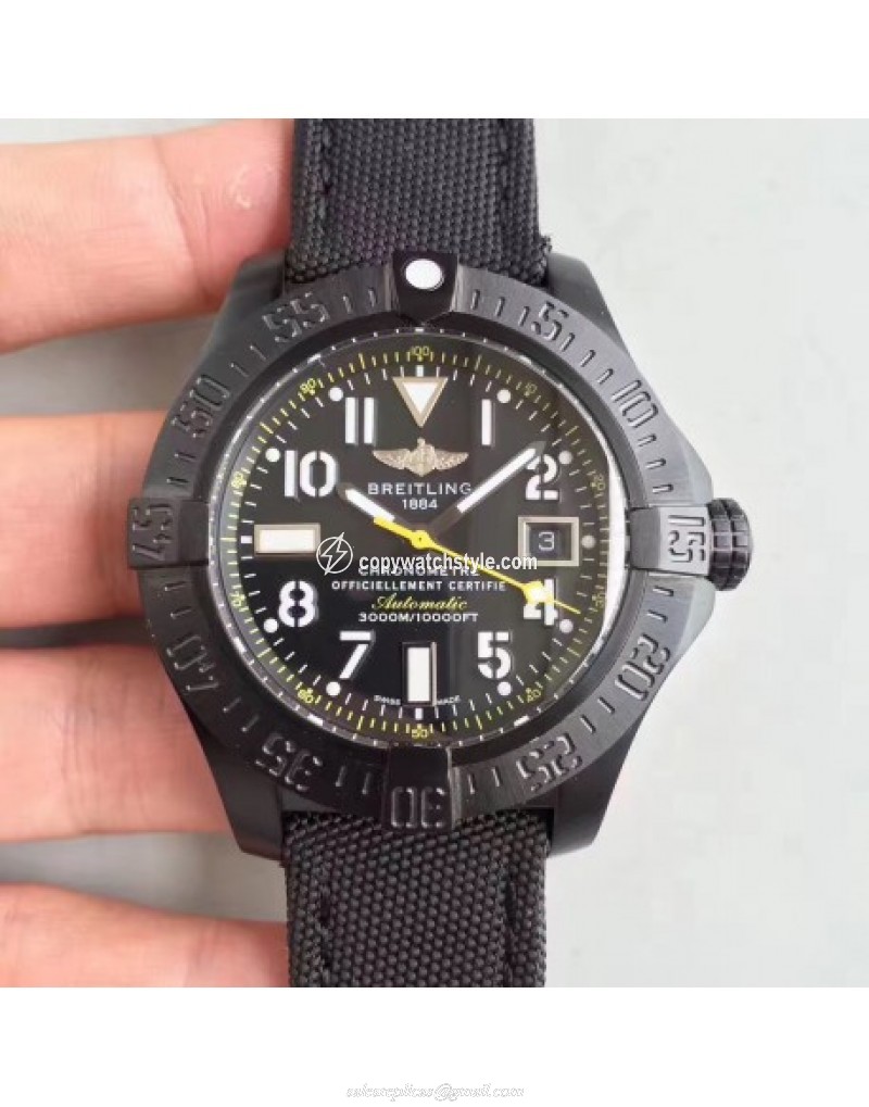 Avenger Seawolf Blacksteel Code Yellow M17330B2 GF PVD Black Avenger Seawolf Blacksteel Code Yellow M17330B2 GF PVD Black