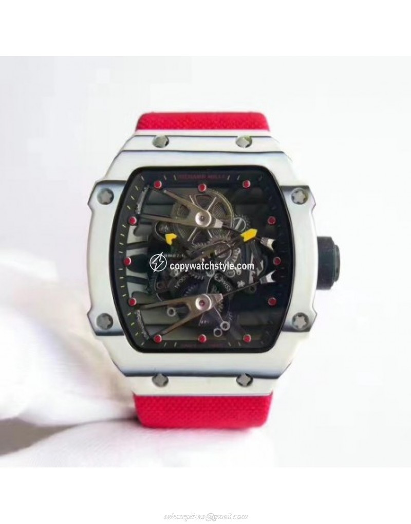 Richard Mille RM27-02 Rafael Nadal KV White Forged Carbon Black Skeleton Richard Mille RM27-02 Rafael Nadal KV White Forged Carbon Black Skeleton