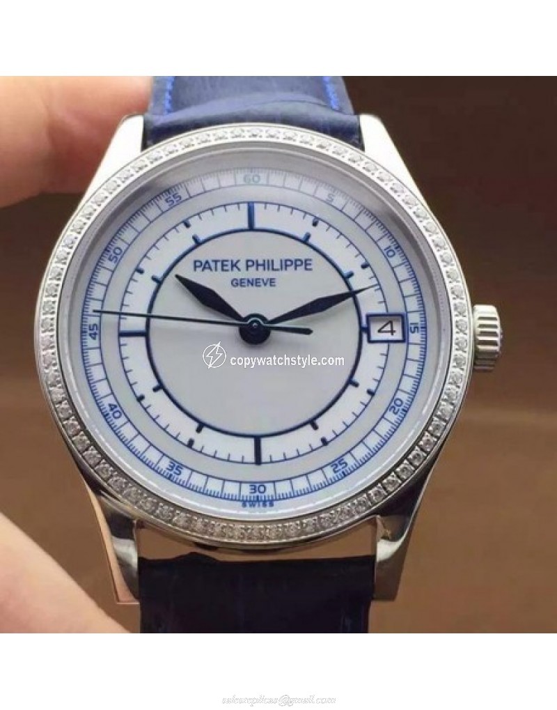 Patek Philippe Calatrava 5296 Stainless Steel Diamonds Bezel Swiss 324SC Patek Philippe Calatrava 5296 Stainless Steel Diamonds Bezel Swiss 324SC