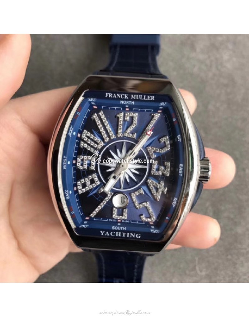 Franck Muller Vanguard Yachting V45 SC DT AC BL OX Stainless Steel Blue Franck Muller Vanguard Yachting V45 SC DT AC BL OX Stainless Steel Blue