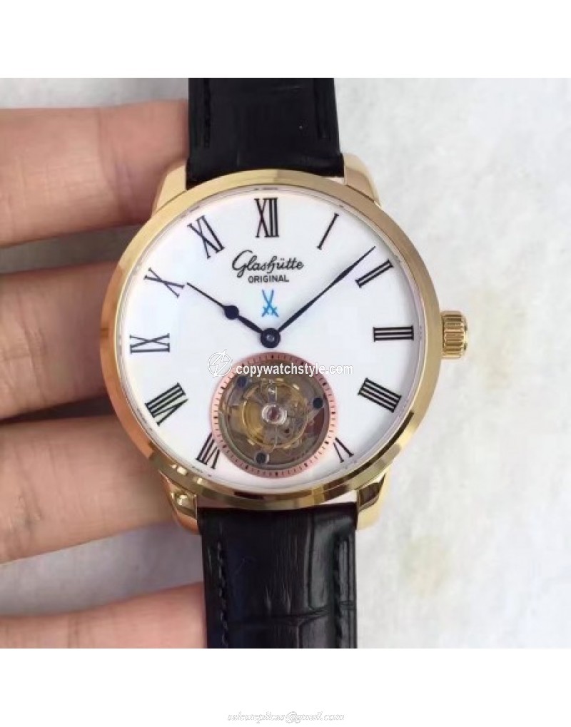 Glashutte Original Senator Meissen Tourbillon 1-94-11-01-01-04 Yellow Gold White Glashutte Original Senator Meissen Tourbillon 1-94-11-01-01-04 Yellow Gold White