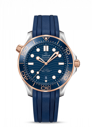 Omega Seamaster Diver 300M Master Co-Axial 42 Stainless Steel / Sedna Gold / Blue / Rubber 210.22.42.20.03.002 Omega Seamaster Diver 300M Master Co-Axial 42 Stainless Steel / Sedna Gold / Blue / Rubber 210.22.42.20.03.002