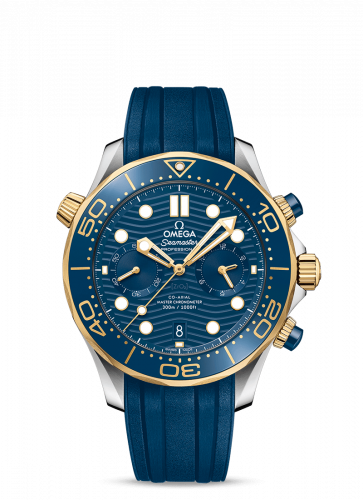 Omega Seamaster Diver 300M Master Co-Axial 44 Chronograph Stainless Steel / Yellow Gold / Blue / Rubber 210.22.44.51.03.001 Omega Seamaster Diver 300M Master Co-Axial 44 Chronograph Stainless Steel / Yellow Gold / Blue / Rubber 210.22.44.51.03.001
