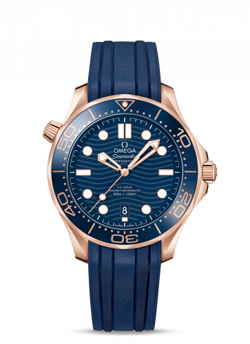 Omega Seamaster Diver 300M Master Co-Axial 42 Sedna Gold / Blue / Rubber 210.62.42.20.03.001 Omega Seamaster Diver 300M Master Co-Axial 42 Sedna Gold / Blue / Rubber 210.62.42.20.03.001