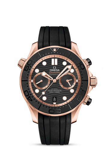 Omega Seamaster Diver 300M Master Co-Axial Chronograph 44 Sedna Gold / Black / Rubber 210.62.44.51.01.001