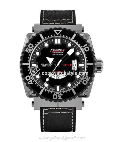 Formex Diver Quartz GMT Black / Calf 2100.3.2022.213