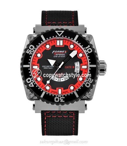 Formex Diver Quartz GMT Black - Red / Calf 2100.3.2072.216 Formex Diver Quartz GMT Black - Red / Calf 2100.3.2072.216