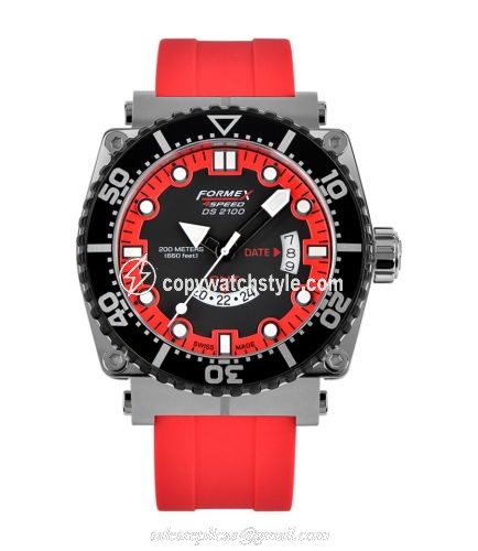 Formex Diver Quartz GMT Black - Red / Rubber 2100.3.2072.960 Formex Diver Quartz GMT Black - Red / Rubber 2100.3.2072.960