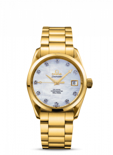 Omega Seamaster Aqua Terra 150M Co-Axial 36.2 Yellow Gold / Diamond / MOP / Bracelet 2104.75.00 Omega Seamaster Aqua Terra 150M Co-Axial 36.2 Yellow Gold / Diamond / MOP / Bracelet 2104.75.00
