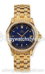 Omega Seamaster 120M Automatic 36.25 Yellow Gold / Diamond / Blue 2105.80.00 Omega Seamaster 120M Automatic 36.25 Yellow Gold / Diamond / Blue 2105.80.00