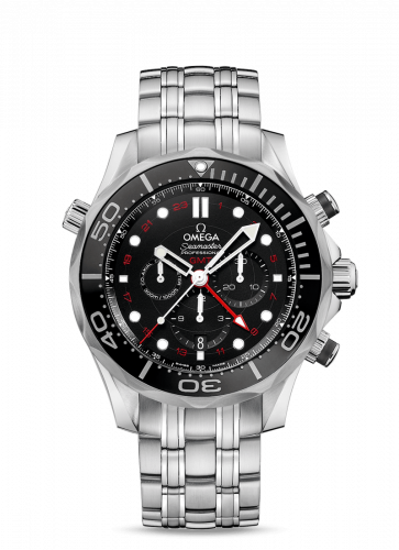 Omega Seamaster Diver 300M Co-Axial 44 GMT Chronograph Stainless Steel / Black / Bracelet 212.30.44.52.01.001