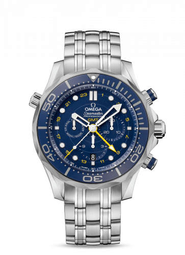 Omega Seamaster Diver 300M Co-Axial 44 GMT Chronograph Stainless Steel / Blue / Bracelet 212.30.44.52.03.001