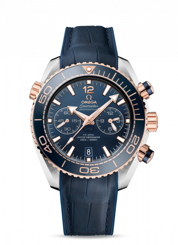 Omega Seamaster Planet Ocean 600M Co-Axial 45.5 Master Chronometer Chronograph Stainless Steel / Sedna Gold / Blue / Alligator 215.23.46.51.03.001