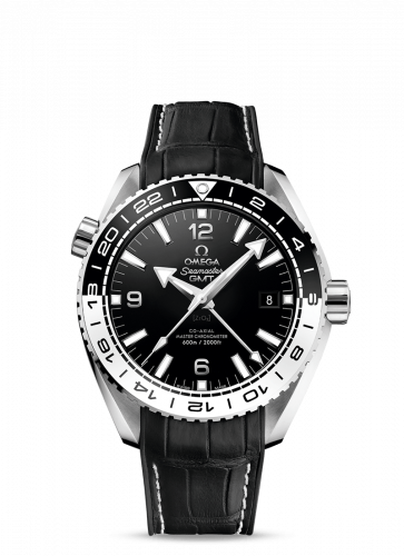 Omega Seamaster Planet Ocean 600M Co-Axial 43.5 Master Chronometer GMT Stainless Steel / Black White / Alligator 215.33.44.22.01.001 Omega Seamaster Planet Ocean 600M Co-Axial 43.5 Master Chronometer GMT Stainless Steel / Black White / Alligator 215.33.44.22.01.001