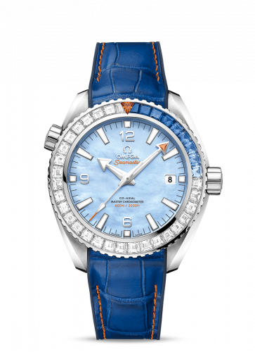 Omega Seamaster Planet Ocean 600M Co-Axial 43.5 Master Chronometer White Gold / Diamond / Blue MOP 215.58.44.21.07.001 Omega Seamaster Planet Ocean 600M Co-Axial 43.5 Master Chronometer White Gold / Diamond / Blue MOP 215.58.44.21.07.001