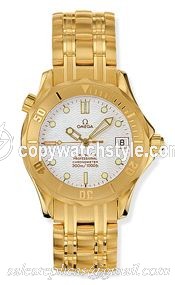 Omega Seamaster Diver 300M Automatic 36.25 Yellow Gold / White / Bracelet 2151.20.00 Omega Seamaster Diver 300M Automatic 36.25 Yellow Gold / White / Bracelet 2151.20.00
