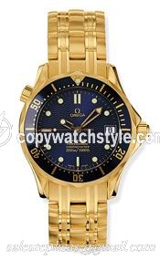 Omega Seamaster Diver 300M Automatic 36.25 Yellow Gold / Blue / Bracelet 2153.80.00 Omega Seamaster Diver 300M Automatic 36.25 Yellow Gold / Blue / Bracelet 2153.80.00