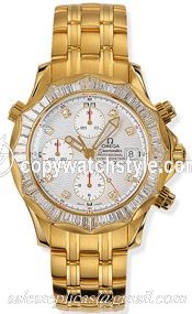 Omega Seamaster Diver 300M Automatic 41.5 Chronograph Yellow Gold / Diamond / Silver / Bracelet 2195.25.00 Omega Seamaster Diver 300M Automatic 41.5 Chronograph Yellow Gold / Diamond / Silver / Bracelet 2195.25.00