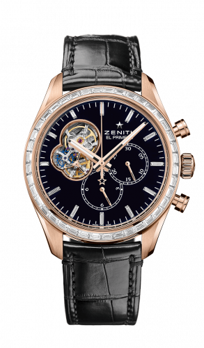 Zenith El Primero Chronomaster Open Rose Gold / Diamond / Black / Alligator 22.2080.4061/21.C496 Zenith El Primero Chronomaster Open Rose Gold / Diamond / Black / Alligator 22.2080.4061/21.C496