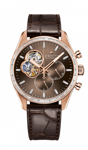 Zenith El Primero Chronomaster Open Rose Gold / Diamond / Brown / Alligator 22.2080.4061/76.C494 Zenith El Primero Chronomaster Open Rose Gold / Diamond / Brown / Alligator 22.2080.4061/76.C494