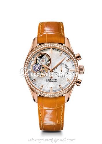 Zenith El Primero Chronomaster Lady 38 Rose Gold / Mother of Pearl / Alligator 22.2150.4062/81.C753 Zenith El Primero Chronomaster Lady 38 Rose Gold / Mother of Pearl / Alligator 22.2150.4062/81.C753