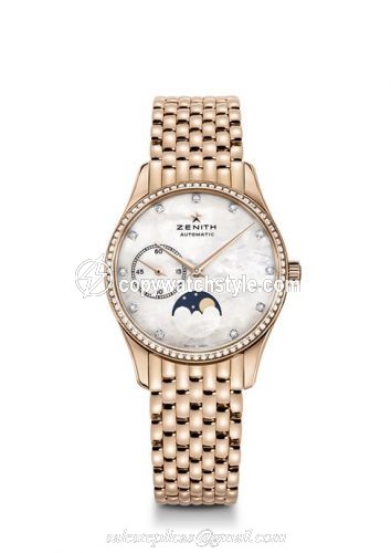 Zenith Elite Ultra Thin Lady Moonphase Rose Gold / MOP / Diamond / Bracelet 22.2310.692/81.M2310