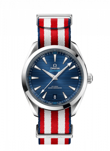 Omega Seamaster Aqua Terra 150M Master Chronometer 41 Stainless Steel / Blue / NATO / Shaun White Edition 220.12.41.21.03.003 Omega Seamaster Aqua Terra 150M Master Chronometer 41 Stainless Steel / Blue / NATO / Shaun White Edition 220.12.41.21.03.003