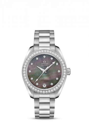 Omega Seamaster Aqua Terra 150M Master Chronometer 34 Stainless Steel / Diamond / Brown MOP / Bracelet 220.15.34.20.57.001 Omega Seamaster Aqua Terra 150M Master Chronometer 34 Stainless Steel / Diamond / Brown MOP / Bracelet 220.15.34.20.57.001