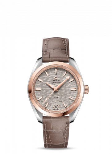 Omega Seamaster Aqua Terra 150M Master Chronometer 34 Stainless Steel / Sedna Gold / Grey-Waves / Alligator 220.23.34.20.06.001 Omega Seamaster Aqua Terra 150M Master Chronometer 34 Stainless Steel / Sedna Gold / Grey-Waves / Alligator 220.23.34.20.06.001