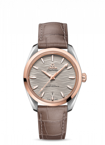 Omega Seamaster Aqua Terra 150M Master Chronometer 34 Stainless Steel / Sedna Gold / Grey-Waves / Alligator 220.23.38.20.06.001 Omega Seamaster Aqua Terra 150M Master Chronometer 34 Stainless Steel / Sedna Gold / Grey-Waves / Alligator 220.23.38.20.06.001