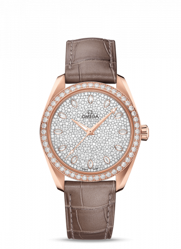 Omega Seamaster Aqua Terra 150M Master Chronometer 38 Sedna Gold / Diamond / Snow Diamond / Alligator 220.58.38.20.99.003 Omega Seamaster Aqua Terra 150M Master Chronometer 38 Sedna Gold / Diamond / Snow Diamond / Alligator 220.58.38.20.99.003