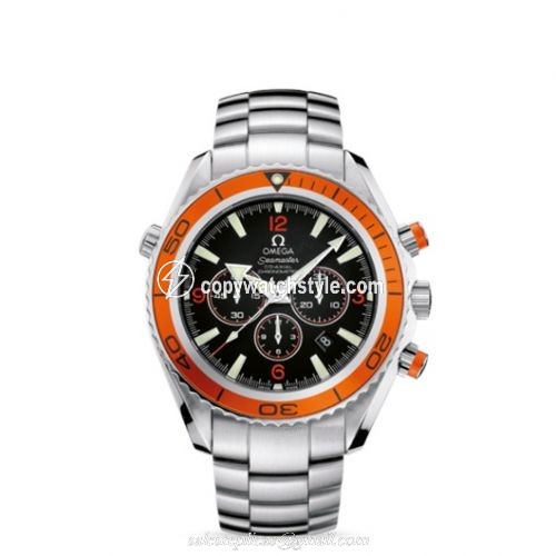 Omega Seamaster Planet Ocean 600M Co-Axial 45.5 Chronograph Stainless Steel / Orange / Bracelet 2218.50.00 Omega Seamaster Planet Ocean 600M Co-Axial 45.5 Chronograph Stainless Steel / Orange / Bracelet 2218.50.00