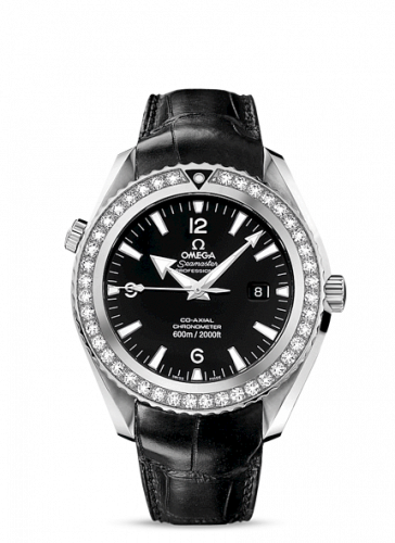 Omega Seamaster Planet Ocean 600M Co-Axial 45.5 Stainless Steel / Diamond / Black / Alligator 222.18.46.20.01.001