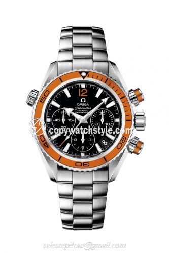 Omega Seamaster Planet Ocean 600M Co-Axial 37.5 Chronograph Stainless Steel / Orange / Bracelet 222.30.38.50.01.002