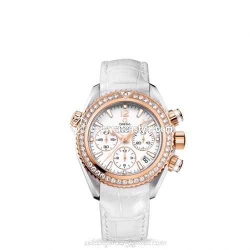 Omega Seamaster Planet Ocean 600M Co-Axial 37.5 Chronograph Stainless Steel / Red Gold / Diamond / White / Alligator 222.28.38.50.04.001 Omega Seamaster Planet Ocean 600M Co-Axial 37.5 Chronograph Stainless Steel / Red Gold / Diamond / White / Alligator 222.28.38.50.04.001